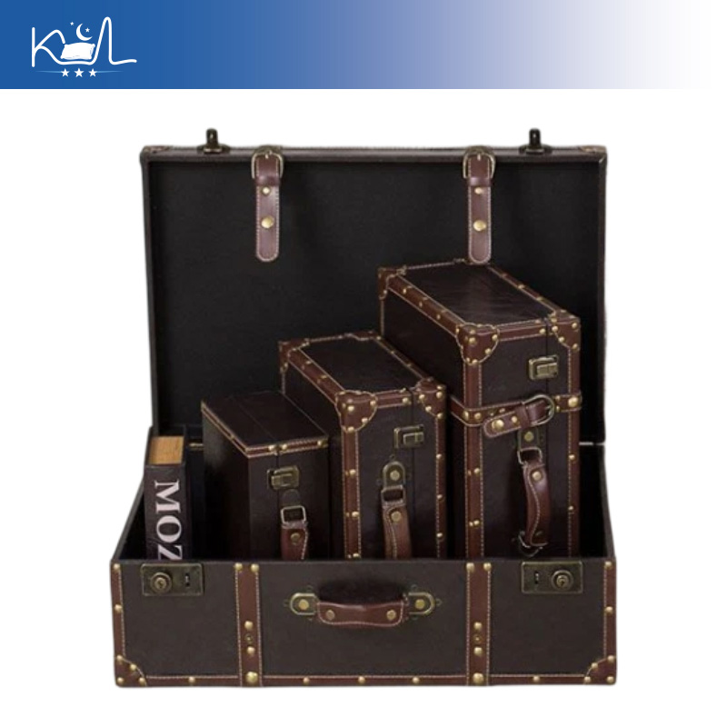 Vintage Brown Decorative Suitc - Retro Vintage Trunk Suitcase ulasan dan harga