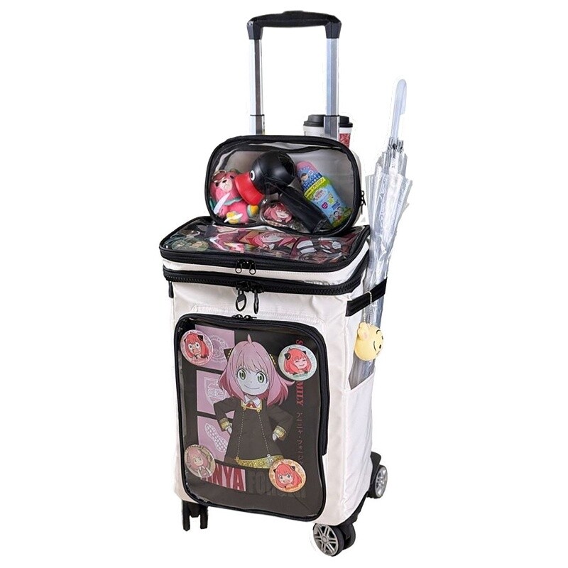 Harajuku Style Cartoon Transpa - Spinner Wheel Rolling Suitcase 20 Inch ulasan dan harga