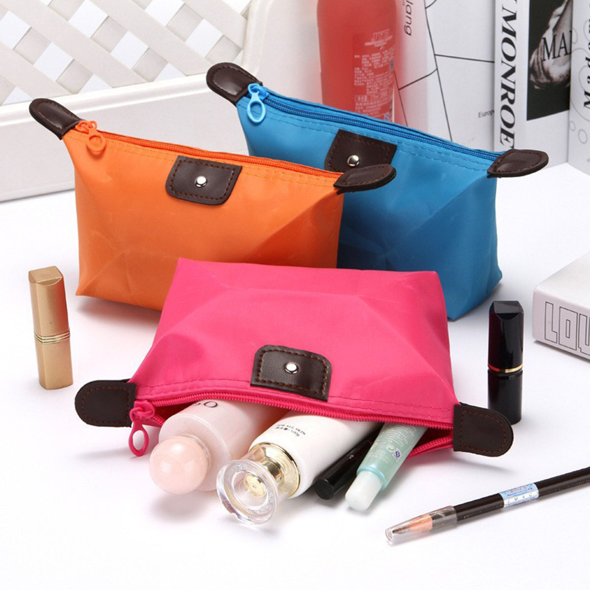 Women Foldable Candy Color Dum - Cosmetic Bags ulasan dan harga