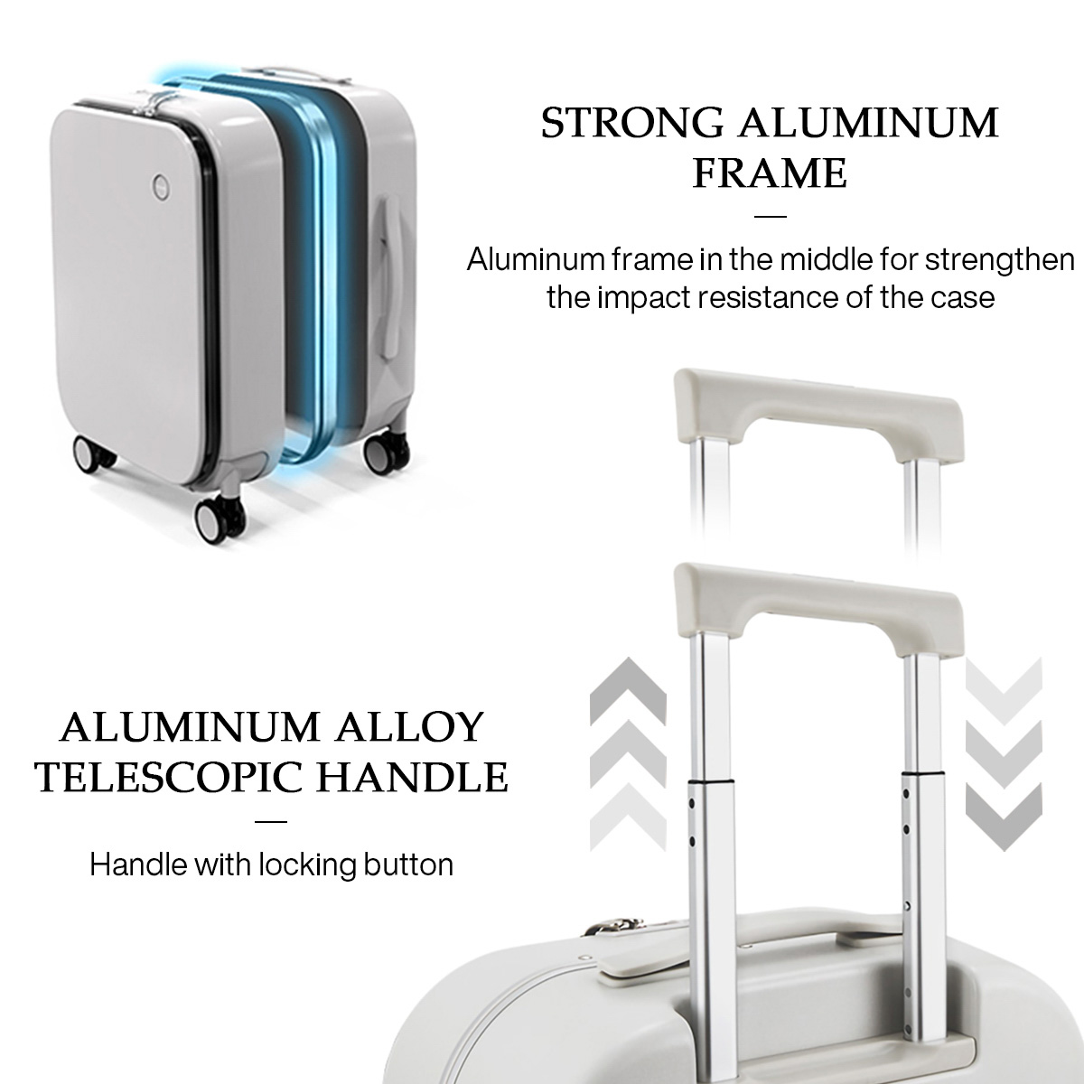 Mixi Patent Design Aluminum Fr - Aluminum Frame Carry On Luggage ulasan dan harga