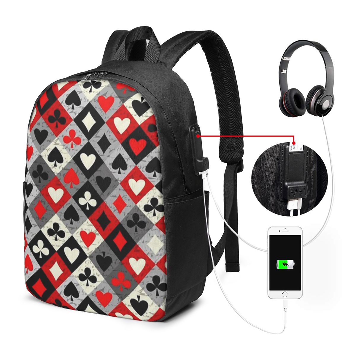 Playing Cards Poker Print Back - Travel Bags ulasan dan harga