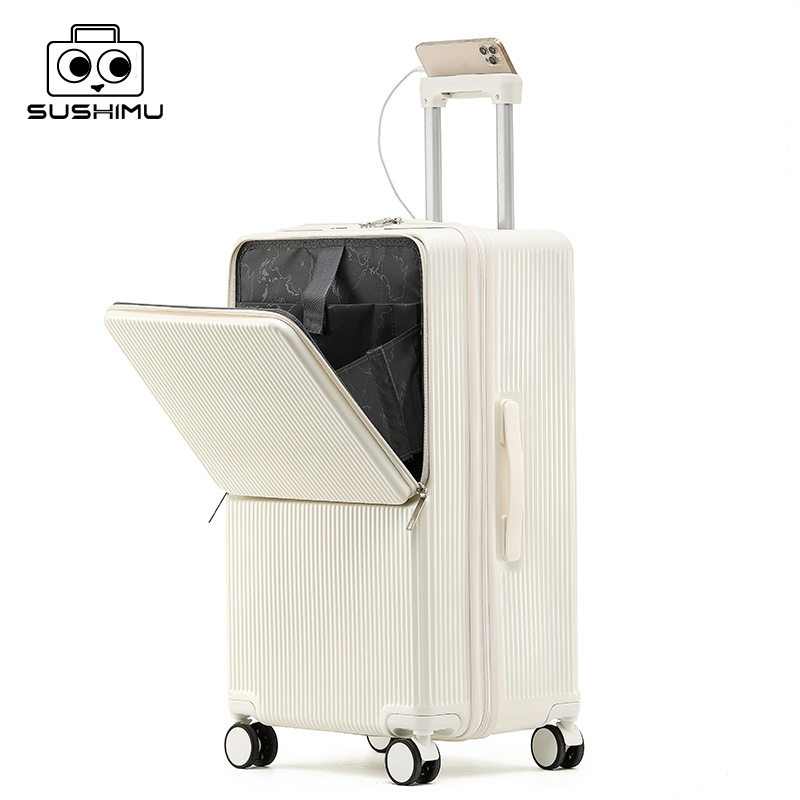 sushimu Suitcase Wide Handle T - Aluminum Frame Carry On Luggage ulasan dan harga